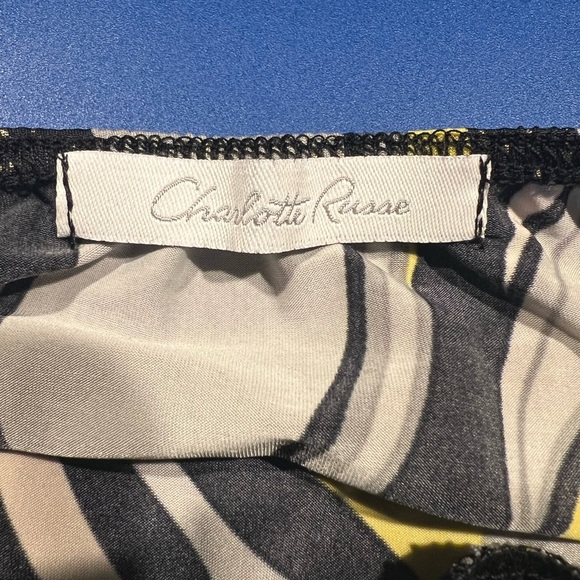 VGT 90s Y2K Charlotte Russe Size Large Yellow Black Halter Top with Waist Belt - Picture 5 of 6